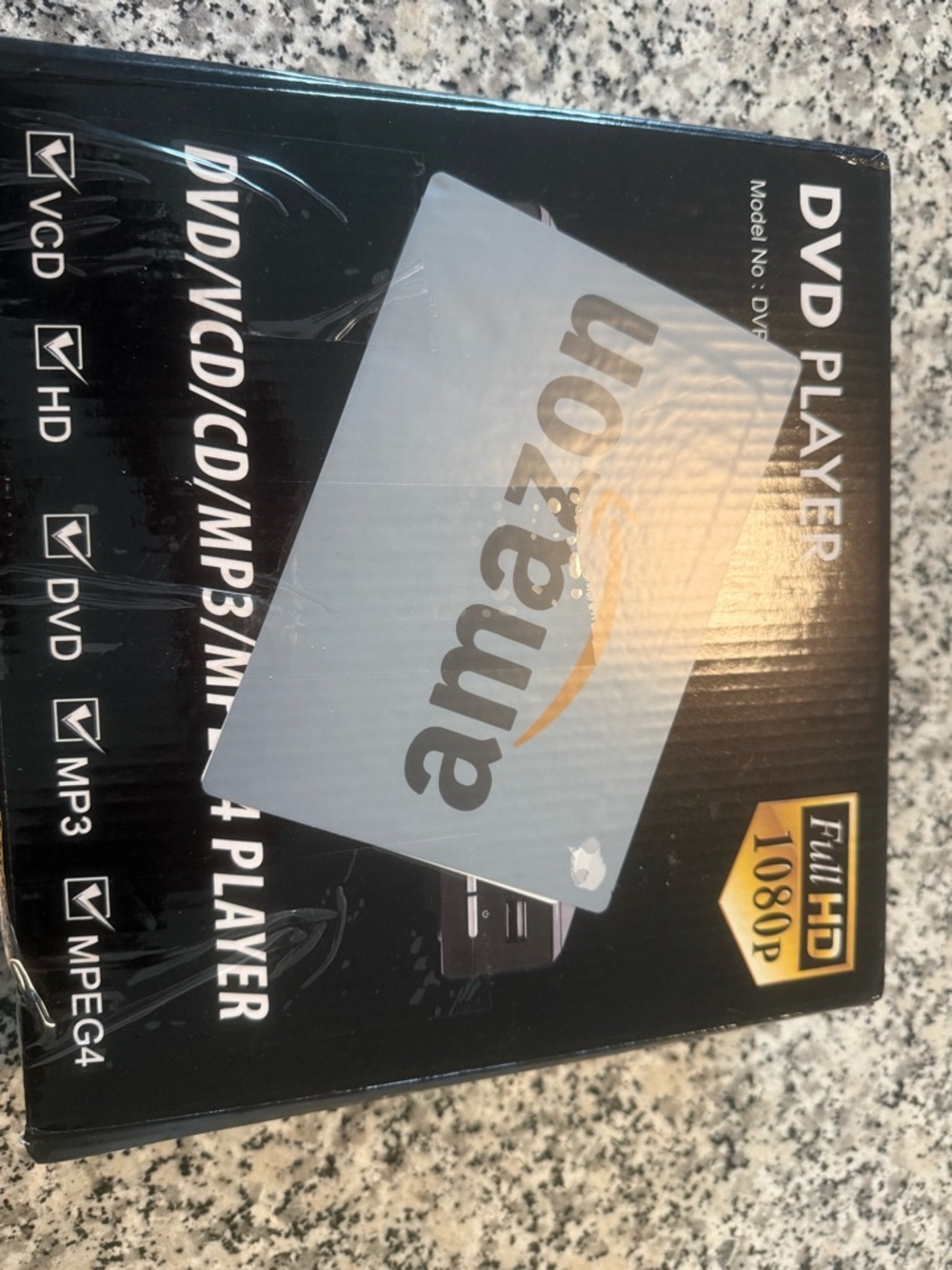 Amazon Black and Gold DVD Player Box